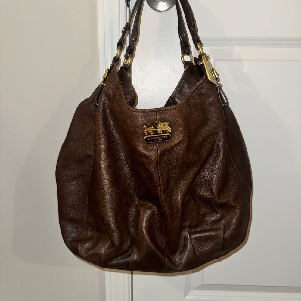Vintage Coach Madison Rich Brown Leather Hobo Shoulder Bag - Picture 2 of 5